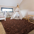 4x6 Large Area Rugs for Living Room, Super Soft Fluffy Modern Bedroom Rug, Brown Coffee Indoor Shag Fuzzy Carpets for Girls Kids Nursery Room Home Decor