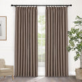 Macochico Pinch Pleated Blackout Curtains 102 Inches Long 100% Blackout Natural Linen Drapes for Bedroom Living Room Windows Farmhouse Burlap Curtains with Tieback 52”Wx102”L Light Brown 1 Panel