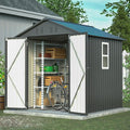 6x6 ft Metal Storage Shed Outdoor,Metal Steel Utility Tool Shed Storage House with Window and Floor Kit for Backyard Garden Patio Lawn Black