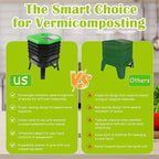5-Layer Tray Worm Composter, Sustainable for Both Indoor & Outdoor, Worm Compost Bin for Vermicomposting Starter, Recycling Food Wastes