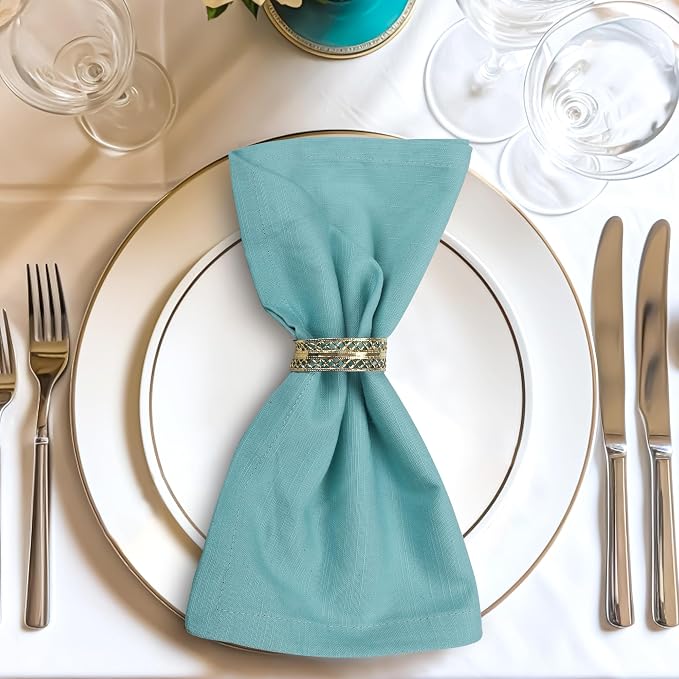 Urban Villa Cloth Napkins Cotton 20x20 (Set of 6) Aqua