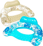 SLOOSH Inflatable Pool Floats Adult,2 Pack Pool Chairs with Cup Holders,Blow up Floats Chair,Hammock Noodle Mat for Relaxing Summer Water Fun Swimming Party Beach