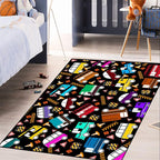 Car Rug Play Mat Kids Rugs for Playroom Car Rug for Boys Room Kids Mat Construction Play Mat Car Play Rug Car Carpet for Kids Carpet for Bedroom Truck Rugs for Boys Room,Black 2'5''×4'