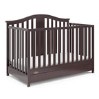 Graco Solano 4-in-1 Convertible Crib with Drawer (Espresso) – GREENGUARD Gold Certified, Crib with Drawer Combo, Includes Full-Size Nursery Storage Drawer, Converts to Toddler Bed and Full-Size Bed