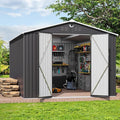 10x14 FT Outdoor Storage Shed,Metal Tool Sheds,Waterproof Outside Storage Shed,Large Storage Building with Lockable Door
