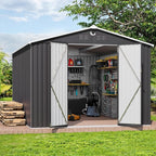 10x14 FT Outdoor Storage Shed,Metal Tool Sheds,Waterproof Outside Storage Shed,Large Storage Building with Lockable Door