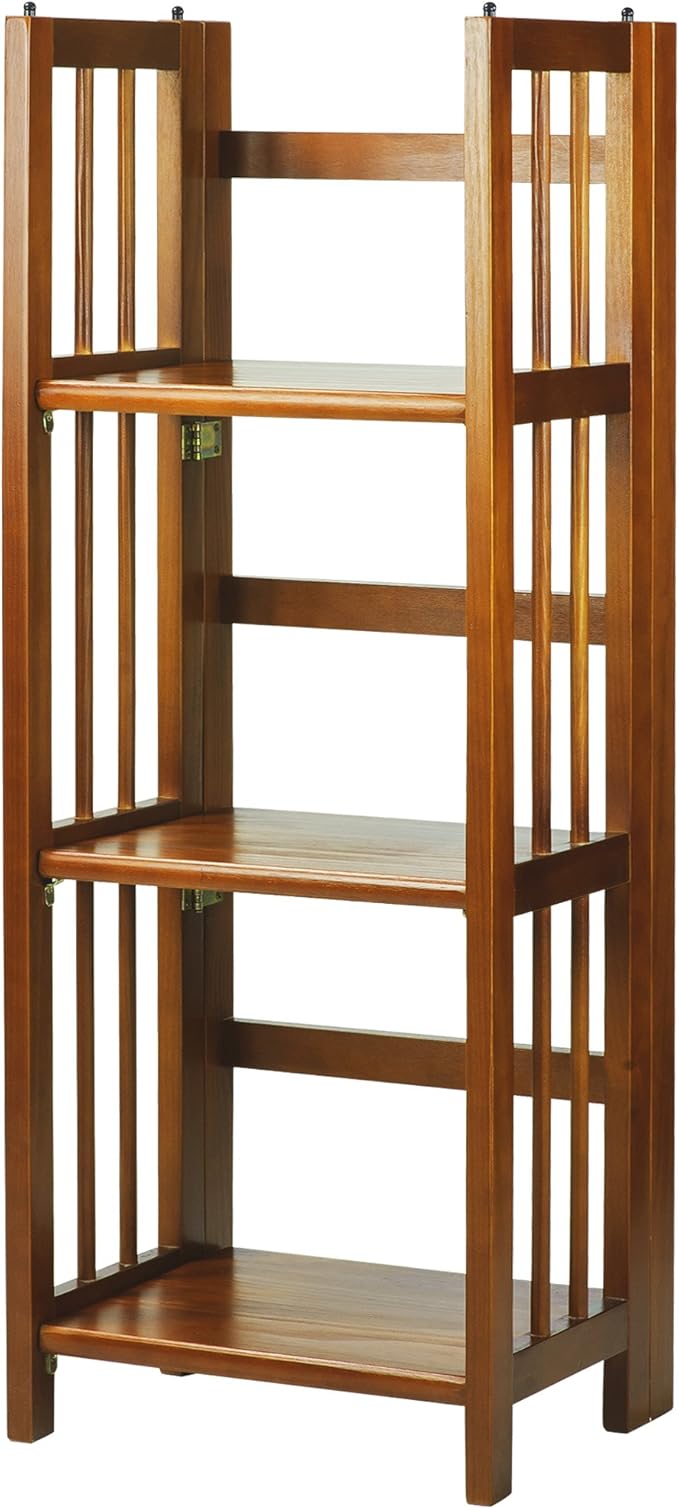 Casual Home 3-Shelf 14" Wide Folding Bookcase, Honey Oak (New)