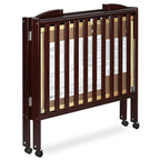 3 in 1 Portable Folding Stationary Side Crib in Espresso, Greenguard Gold Certified , 41x26x40 Inch (Pack of 1)