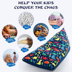 2 Pcs Stuffed Animal Storage Bean Bag Chair Stuffed Animal Bean Bag Storage Large Beanbag Covers Stuff Animal Organizer Bean Bag Couch for Kids Adults Plush Toys Pillows, Cover Only (Dinosaur)