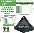 2026 Upgraded Garden Shade Cloth Kit 78.7"x59" Garden Shade Cloth for Plants Heat Protection with 5 Sets Garden Hoops for Raised Beds 75% Sunblock Shade Cloth Row Cover for Outdoor Plant Vegetables
