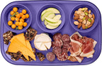 madesmart dipware 3 Bowl Serving Tray, Collapsible & Removable Dip Bowls for Charcuterie, Guacomole, Snacks, Veggies, Premium Dishwasher & Microwave Safe, Multipurpose Plate & Bowl, Purple
