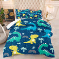 NINENINE Dark Blue Dinosaur Comforter Sets,Full Bedding Sets for Boys,Dinosaur Comforter Sets for Kids,Cartoon Bedding Sets with 1 Comforter 2Pillowcases