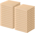 Homaxy 100% Cotton Waffle Weave Kitchen Dish Cloths 24-Pack, Apricot | 12 x 12 Inches, Ultra Soft Absorbent Dish Towels, Quick Drying Dish Rags with Hanging Loop