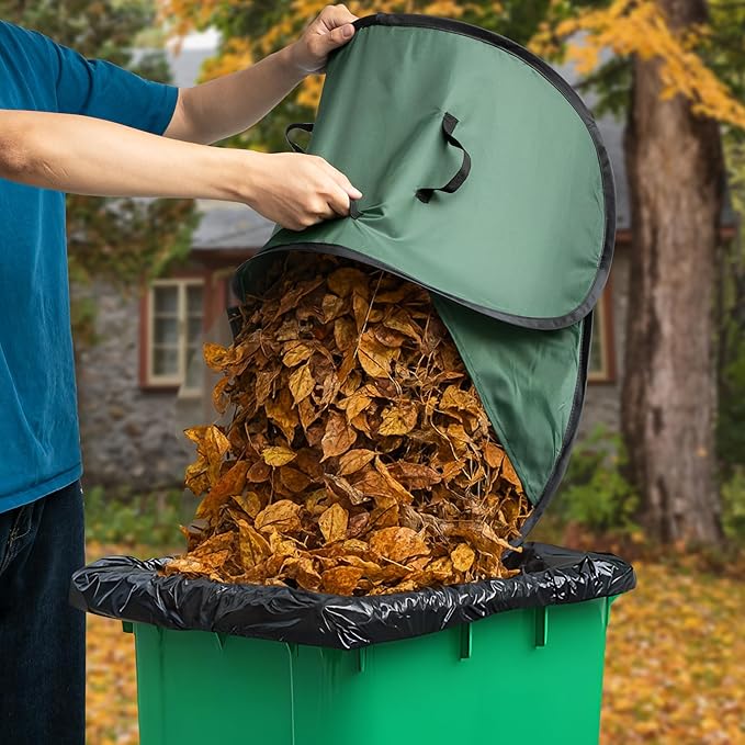 Foldable Pop Up Leaf Collector, Miniature Leaves Pickup and Loader Bag, Lawn Portable Leaf Bags for Cleaning Up Garden Weeds Branches Waste Trash