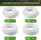 2-Pack Lawn Mower Pull Cord, 1.6m 6mm Recoil Starter Rope with Handles Fit for Honda Predator Champion Generac Small Engine Generator Trimmer Chain Saw Pressure Washer Snow Blower