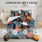 Axolotl Basketball Comforter Set Full,Sports Comforter Set,Basketball Bedding Set,Sports Theme Comforter Set,Grunge Bedding Aesthetic Cool Style for Boys Kids Men,1 Quilt 2 Pillowcases,Black Blue