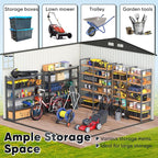 Quictent Heavy Duty 10X10 FT Metal Storage Shed, Lockable Steel Yard Waterproof Tool Shed for Garden, Backyard, Patio, Outside use with Combination Lock(9.5X9.5 FT Base,No Floor)