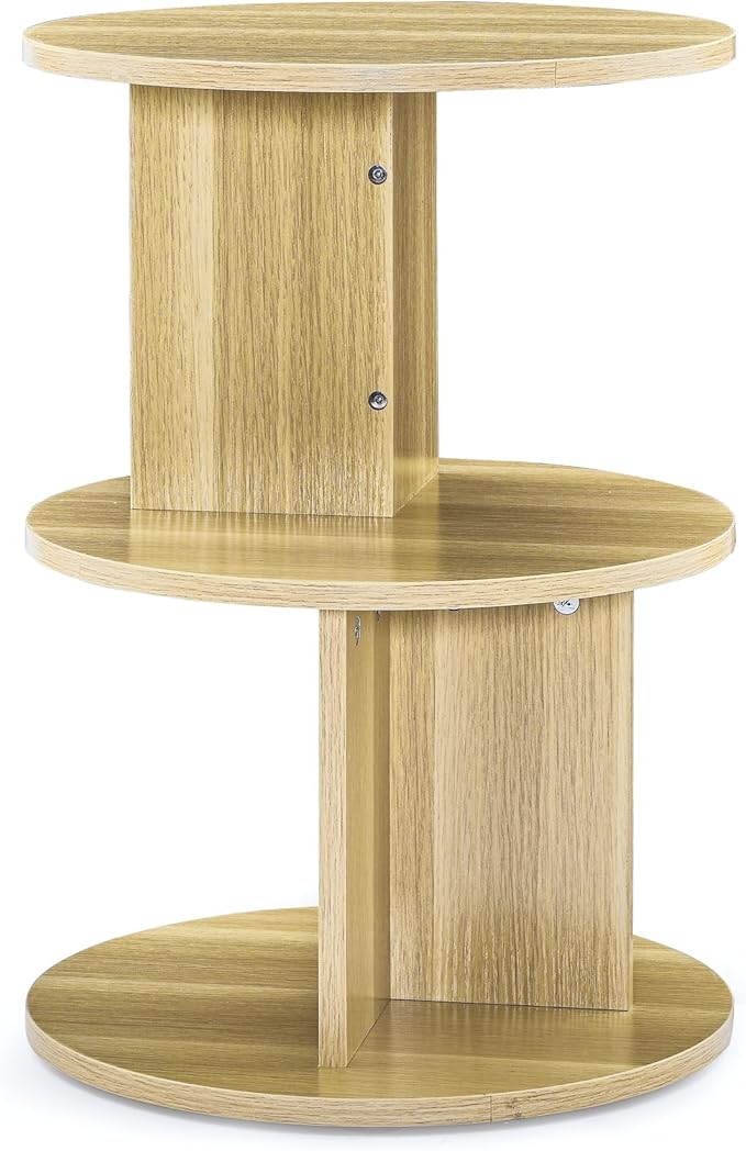 ECYIL Double Layered Independent Storage Rack, Full Circular Color Blocking Bookshelf, Suitable for Home, Office, Living Room, etc (nature)