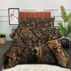 NINENINE Deer Bedding Sets Full Size for Boys Adult Teens Western Woodland Camo Comforter Moose Wildlife Forest Bedding,Bear Animals Hunting Bed Sets with 1 Comforter 2 Pillowcases