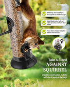 Bird Feeders for Outdoors Hanging,Finch Feeders for Outside,Chew-Proof Hanging Bird Feeder,Rust-Proof Birdfeeder,Squirrel Proof 6 Ports Metal Bird Feeder,14 Inch,1 Pack,Black