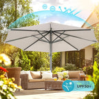 HOTIME10ft Patio Umbrella Cantilever Umbrella - Upgrade and Intensify - with 360 Rotation and 5 Angles Adjustment - Aluminum Offset Pool Umbrella Square Outdoor Umbrellas for Patio Garden Deck