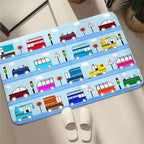 Car Rug Car Play Mat Kids Rugs for Playroom Car Rug Play Mat Rugs for Boys Bedroom Car Carpet for Kids Play Rug for Cars and Trucks Car Rug for Boys Room,Light Blue 2'×3'