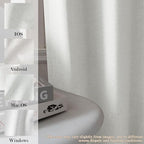 100" W x 96" L Faux Linen Room Divider Curtains, Full Blackout Pinch Pleated Drapes for Traverse Rod, Bedroom Divider Privacy Drapery with Hooks for Ceiling Track, 1 Panel, Greyish White