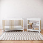 Graco Teddi 5-in-1 Convertible Crib (White with Driftwood) – GREENGUARD Gold Certified, Converts to Daybed, Toddler & Twin Bed with Headboard and Footboard, Adjustable Mattress Height