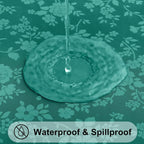 Smiry Rectangle Waterproof Heavy Duty Vinyl Tablecloths, 60 x 102 Inch | Wipeable Washable Floral Embossed Table Cover for Kitchen and Dining Room, Indoor & Outdoor Use, Christmas Green