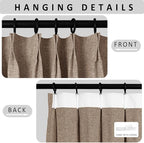 Macochico Pinch Pleated 100% Blackout Curtains Taupe Linen Curtains for Bedroom Living Room Farmhouse Thermal Insulated Window Panels Pleated Curtains with Hooks and Tieback 52”Wx72”L 1 Panel