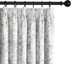Pinch Pleated Vintage Floral Curtains - Room Darkening Drapes for Bedroom Living Room.2 Panels,60 Inches Wide 96 Inches Long