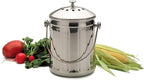 RSVP International Kitchen Collection Compost Pail, Dishwasher Safe, 1 Gallon Capacity, Stainless Steel