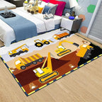 Construction Rugs for Boys Room Car Rug for Boys Room Car Rug Play Mat Kids Rugs for Playroom Car Play Mat Car Rugs for Kids Construction Decor for Boys Room 4'5''×6'