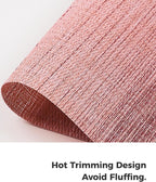 Leetaltree Gradient Pink Woven Placemats Set of 4 - Heat Resistant Non-Slip Place mats for Dining Table, Washable Durable PVC Vinyl Woven Table Mats(Gradient Pink, 4)