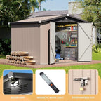 10x8 FT Outdoor Storage Shed,Metal Tool Sheds,Waterproof Outside Storage Shed,Large Storage Building with Lockable Door