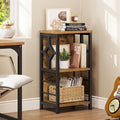 YITAHOME Small Bookshelf, 3 tier Farmhouse Bookshelf with Storage,Short Bookshelf for Small Spaces,Mini Shelf Stand,Open Bookcase for Bedroom Office Bathroom Living Room, Rustic Brown