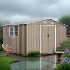 10FT x 8FT Metal Outdoor Storage Shed,Garden Sheds & Outdoor Storage w/Lockable Sliding Doors & Air Vent,Metal Shed for Backyard,Garden,Patio,Lawn
