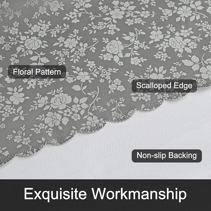 Smiry Rectangle Waterproof Heavy Duty Vinyl Tablecloths, 70 x 108 Inch | Wipeable Washable Floral Embossed Table Cover for Kitchen and Dining Room, Indoor & Outdoor Use, Grey