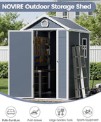 6x4.5 Resin Outdoor Storage Shed with Enhanced Roof Runoff & Floor, Secure Hidden Screws Design, Durable Build for Deck, Pool Supplies, and Versatile Storage, Dark Grey