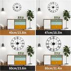 Large Wall Clock For Living Room Decor - 80cm/ 32 Inches Nearly Silent Non-Ticking Metal Wall Clocks Battery Operated, Vintage Decorative Modern Wall Clock For Bedroom, Office, Farmhouse Decor