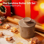 Sweese Counter with Water Line for Fresh Spreadable Butter - French Butter Keeper with Lid - Housewarming Gift For The One Who Has It All - Latte Brown