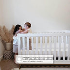 Delta Children Jade 4-in-1 Convertible Crib - Greenguard Gold Certified, Bianca White/Bronze