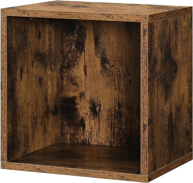 Magic DIY Cube Storage Organizer Stackable Cubes for Home Books Clothes Toy -Modular Cubby Storage System -Closet Organizer -Bookcase Closet (Antique brown, General Cube)