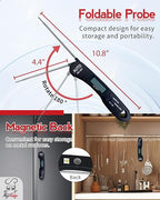 5 PCs Digital Food Thermometer with Fast 1-Second Reading, ±1°F Accuracy, -58°F to 572°F Range | Foldable Probe, Magnetic Back, Backlit LCD, Auto-Off for Grilling, Baking, Smoking