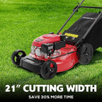 PowerSmart Self Propelled Gas Lawn Mower, 21-Inch with 170cc 4-Cycle OHV Engine 2-in-1 Rear-Wheel Drive Lawnmower with Bagging