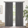 Macochico Pinch Pleated Blackout Curtains 102 Inches Long 100% Light Blocking Natural Grey Linen Drapes for Bedroom Living Room Farmhouse Shabby Chic Burlap Curtains with Tieback 72”Wx102”L 1 Panel