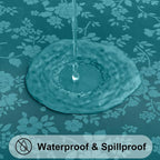Smiry Square Waterproof Heavy Duty Vinyl Tablecloths, 54 x 54 Inch | Wipeable Washable Floral Embossed Table Cover for Kitchen and Dining Room, Indoor & Outdoor Use, Emerald Green