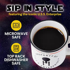 Silver Buffalo Star Trek Enterprise Property, Ceramic Camper Mug, 20oz | NCC-1701, The USS, 0.59 Liters