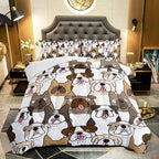 Kawaii Dog Comforter Twin Size,Dogs Comforter Set for Kids Teens Girls Boys,3Pcs Bedding Set Printed Comforter with 2 Pillowcases,Down Alternative,Soft and Lightweight，Twin Size