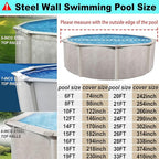 16 Ft Pool Cover, with Automatic Drain Round Pool Cover, One-Piece Quick Installation and Removal Above Ground Pool Cover, Preventing Waterlogging, UV Protected Solar Swimming Pool Cover